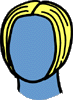 Sie hat blondes Haar.